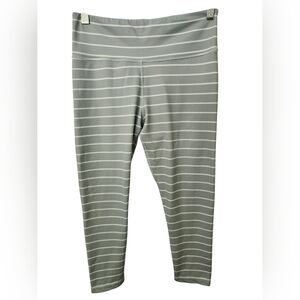 Kiava gay and white striped athletic leggings Sz MEDIUM
